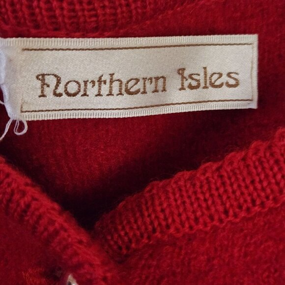 Northern Isle Vintage Red Boiled Wool Jacket Size 9/10 - Picture 4 of 6